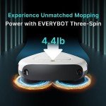 EVERYBOT Three-Spin Robot Mop - Ultra Quiet Smart Mopping Robot Cleaner Only | Powerful Stylish 3 Spin Wet Mop for Hard Floor & Tile Cleaning with Remote Control | Large Water Tank