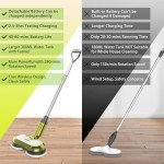 Cordless Electric Mop, Electric Spin Mop with LED Headlight and Water Spray, Up to 60 mins Powerful Floor Cleaner with 300ml Water Tank, Polisher for Hardwood, Tile Floors, Quiet Cleaning & Waxing
