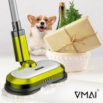 Cordless Electric Mop, Electric Spin Mop with LED Headlight and Water Spray, Up to 60 mins Powerful Floor Cleaner with 300ml Water Tank, Polisher for Hardwood, Tile Floors, Quiet Cleaning & Waxing
