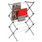 Honey-Can-Do Deluxe Metal Collapsible Clothes Drying Rack, 50 lbs, 29" x 14.2" x 42.1", White & Grey