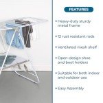 Honey-Can-Do Heavy Duty Gullwing Drying Rack, White Metal