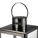 MATICO Stainless Decorative Candle Lantern Set of 3, Hanging Decor Hurricane Lantern Candle Holder for Festival Ceremony Home Decor, Both Indoor & Outdoor Use, Black