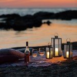MATICO Stainless Decorative Candle Lantern Set of 3, Hanging Decor Hurricane Lantern Candle Holder for Festival Ceremony Home Decor, Both Indoor & Outdoor Use, Black