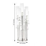 Efavormart 47" Tall - 10 Arms Clear Crystal Cluster Round Candelabra, Pillar Candle Holders with Mirror Base - Perfect for Wedding Ceremonies, Party Decorations, Banquet, Upscale Occasions