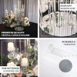 Efavormart 47" Tall - 10 Arms Clear Crystal Cluster Round Candelabra, Pillar Candle Holders with Mirror Base - Perfect for Wedding Ceremonies, Party Decorations, Banquet, Upscale Occasions