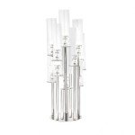 Efavormart 47" Tall - 10 Arms Clear Crystal Cluster Round Candelabra, Pillar Candle Holders with Mirror Base - Perfect for Wedding Ceremonies, Party Decorations, Banquet, Upscale Occasions