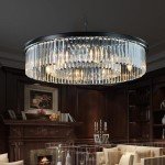 MEELIGHTING Crystal Chandeliers Modern Contemporary Ceiling Lights Fixtures Pendant Lighting for Dining Room Living Room Chandelier D33.5 (8 Lights)