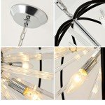 Vezzio Globe Crystal Chandelier, 12-Light Black Chandeliers for Dining Room Living Room Kitchen Island Farmhouse Entryway Hall Foyer, Orb Pendant Lights Kitchen Island Black and Chrome Finish