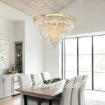 MEELIGHTING Gold Plated Crystal Chandelier Lighting Modern Contemporary Empress Chandeliers Pendant Ceiling Lamp Light Fixture 7-Tier for Duplex House Dining Room Living Room Hotel (24 Lights) W39.4