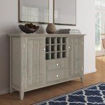 SIMPLIHOME Bedford Solid Pine Wood 54 inch Rustic Sideboard Buffet Credenza in Distressed Grey features 2 Doors, 2 Drawers and 2 Cabinets with 12 Bottle Wine Storage Rack