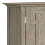 SIMPLIHOME Bedford Solid Pine Wood 54 inch Rustic Sideboard Buffet Credenza in Distressed Grey features 2 Doors, 2 Drawers and 2 Cabinets with 12 Bottle Wine Storage Rack