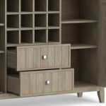 SIMPLIHOME Bedford Solid Pine Wood 54 inch Rustic Sideboard Buffet Credenza in Distressed Grey features 2 Doors, 2 Drawers and 2 Cabinets with 12 Bottle Wine Storage Rack