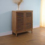 Modway Render Mid-Century Modern Bar with Wine Rack Storage Cabinet, Walnut