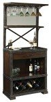Howard Miller Red Mountain Wine & Bar Cabinet 695-138 – Rustic Hardwood Finish, Home Liquor Storage, Hanging Stemware Rack, 14 Bottle Wine Rack