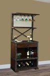 Howard Miller Red Mountain Wine & Bar Cabinet 695-138 – Rustic Hardwood Finish, Home Liquor Storage, Hanging Stemware Rack, 14 Bottle Wine Rack
