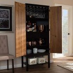 Baxton Studio Mid-Century Two-Tone Wine Cabinet by