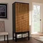 Baxton Studio Mid-Century Two-Tone Wine Cabinet by