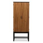 Baxton Studio Mid-Century Two-Tone Wine Cabinet by