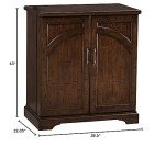 Howard Miller Benmore Valley Wine & Bar Console 695-124 – Rustic Hardwood Finish, Significantly Distressed, Home Liquor Storage, Stemware Rack, Locking Doors & Casters