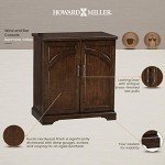Howard Miller Benmore Valley Wine & Bar Console 695-124 – Rustic Hardwood Finish, Significantly Distressed, Home Liquor Storage, Stemware Rack, Locking Doors & Casters