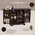Howard Miller Benmore Valley Wine & Bar Console 695-124 – Rustic Hardwood Finish, Significantly Distressed, Home Liquor Storage, Stemware Rack, Locking Doors & Casters