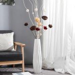 24" White Ceramic Tall Floor Vase for Decor