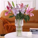YANWE1 Ribbed Glass Vase, Clear Glass Vase, Flower Vase for Centerpieces, Tall Vase, Large Glass Vase, Modern Vase for Living Room, Dining Table, Entryway, Mantle, Shelf, Wedding, Office, 11.5 Inches