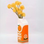 Vintage Flower Vase - Unique Orange Ceramic Decor