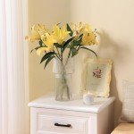 YANWE1 Ribbed Glass Vase, Clear Glass Vase, Flower Vase for Centerpieces, Tall Vase, Large Glass Vase, Modern Vase for Living Room, Dining Table, Entryway, Mantle, Shelf, Wedding, Office, 11.5 Inches