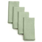 D'Moksha Homes Linen Cloth Napkins, 18 x 18 Inch Sage Green, Set of 4, 100% Pure Linen Napkins, Hemmed Dinner Napkins Cloth Washable, Table Napkins