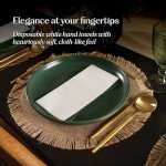 Servietto Disposable Linen-Feel Guest Towels [Pack of 1000] - Disposable Cloth-Like Hand Towels - Soft and Absorbent Paper Napkin for Kitchen, Bathroom, Party, Wedding, Or Event