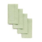 Solino Home Linen Dinner Napkins 20 x 20 Inch – Sage Green, 100% Pure Linen Set of 4 Cloth Napkins for Summer, Wedding – Machine Washable and Handcrafted from European Flax – Classic Hemstitch