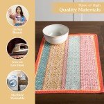 Maison d' Hermine Cloth Placemat 100% Cotton Set of 4 Decorative Washable Place Mats Table Placemat, Dining, Kitchen, Parties & Camping, Provence - Spring/Summer