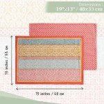 Maison d' Hermine Cloth Placemat 100% Cotton Set of 4 Decorative Washable Place Mats Table Placemat, Dining, Kitchen, Parties & Camping, Provence - Spring/Summer