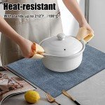 Homaxy Faux Leather Heat Resistant Placemats for Dining Table Set of 6, Waterproof Wipeable Washable PU Table Mats, Easy to Clean Anti-Slip Place Mats, 11.8" x 17", Blue