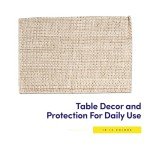 Sweet Home Collection 100% Cotton Placemats for Dining Room Rectangle Two Tone Woven Fabric 13" x 19" Soft Durable Table Mat Set, Set of 6, Eggshell