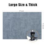 Homaxy Faux Leather Heat Resistant Placemats for Dining Table Set of 6, Waterproof Wipeable Washable PU Table Mats, Easy to Clean Anti-Slip Place Mats, 11.8" x 17", Blue