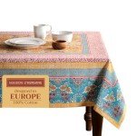 Maison d' Hermine Table Cloth 100% Cotton 60"x90" Decorative Tablecover Washable Rectangle Tablecloths for Gifts, Dining, Buffet Parties & Wedding Use, Marquise - Spring/Summer