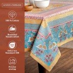Maison d' Hermine Table Cloth 100% Cotton 60"x90" Decorative Tablecover Washable Rectangle Tablecloths for Gifts, Dining, Buffet Parties & Wedding Use, Marquise - Spring/Summer