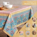 Maison d' Hermine Table Cloth 100% Cotton 60"x90" Decorative Tablecover Washable Rectangle Tablecloths for Gifts, Dining, Buffet Parties & Wedding Use, Marquise - Spring/Summer
