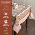 Maison d' Hermine Tablecloths 100% Cotton 60"x120" Decorative Rectangle Tablecloth Washable Table Cover, Holiday Dinner, Wedding & Dining, Romane - Thanksgiving/Christmas