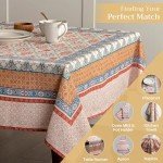 Maison d' Hermine Tablecloths 100% Cotton 60"x120" Decorative Rectangle Tablecloth Washable Table Cover, Holiday Dinner, Wedding & Dining, Romane - Thanksgiving/Christmas
