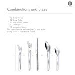 DANIALLI 60 Piece Silverware Set For 12, 18 10 Stainless Steel Silverware Set, Modern Fidenza Hammered Flatware Set, Knife/Fork/Spoon & Long Teaspoon/Salad Fork Mirror-Polished Dishwasher Safe Cutlery