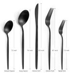 Matte Black Silverware Set for 8, LAZAHOME Stainless Steel Flatware Cutlery Set, 40-Piece Kitchen Utensil Set Include Spoons And Forks Set, Satin Polished Finished, Dishwasher Safe.