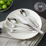 Hudson Essentials 40-Piece Hammered 18/10 Stainless Steel Silverware Cutlery Set, Utensil Flatware Service for 8 (40-Piece Set)