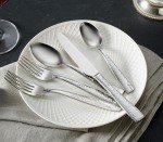 Hudson Essentials 40-Piece Hammered 18/10 Stainless Steel Silverware Cutlery Set, Utensil Flatware Service for 8 (40-Piece Set)
