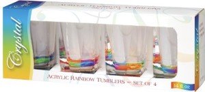 Merritt International Acrylic Drinkware Gift Sets Rainbow Crystal Tumbler, 14-Ounce