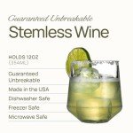 Drinique Unbreakable Stemless Wine Glasses (Set of 4) 12oz Tritan Plastic Stemless Glassware for Indoor or Outdoor Use - Purple