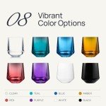 Drinique Unbreakable Stemless Wine Glasses (Set of 4) 12oz Tritan Plastic Stemless Glassware for Indoor or Outdoor Use - Purple