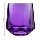 Drinique Unbreakable Stemless Wine Glasses (Set of 4) 12oz Tritan Plastic Stemless Glassware for Indoor or Outdoor Use - Purple